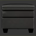 Modern Leather Ottoman With Tufted Top And Sturdy Base For Living Room Decor