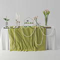 Swing Table Fabric Table Tea Break Meichen 3d model