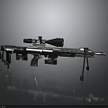 Modern Tactical Sniper Rifle With High Power Scope And Tripod Stand