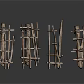 Handmade Plant Support Structures Using Natural Branches And Sticks for Growing Plants