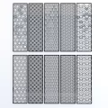 Stylish Room Dividers With Various Geometric Patterns And Gray Tones For Interior 3d model