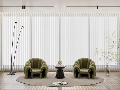 Modern leisure sofa combination single sofa dream curtain 3d model