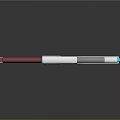 Futuristic Sci Fi Weapon With Red Handle White Blue Body And Modern Design