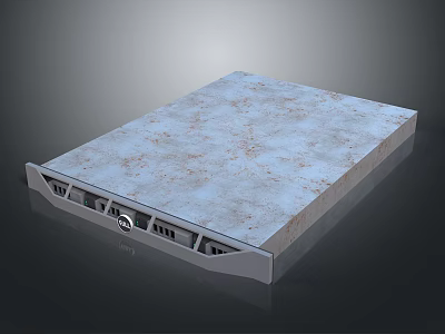 Modern Rectangular Electronic Control Panel With Textured Surface And Interface Components 3d model