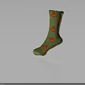 Water Transport Vehicle Patterned Green Socks With Red Designs On Dark Background