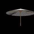 Modern White Umbrella Shaped Chandelier With Wooden Rod And Metal Frame