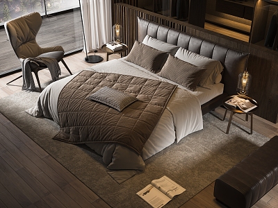 Modern Minotti double bed model