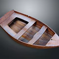 Traditional Handcrafted Wooden Boat With Planks And Seat Area For Water Transport
