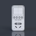 White Smart Socket With Digital Display Control Buttons And Power Outlet 3d model