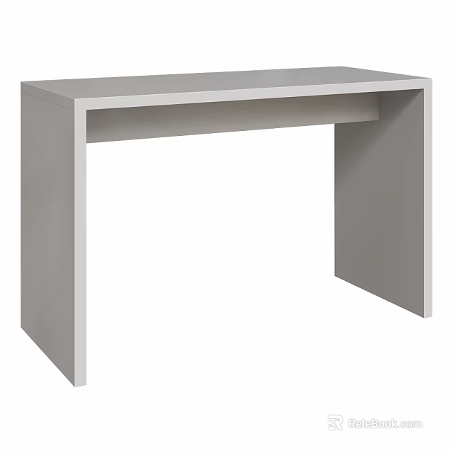 Modern Simple Gray Desk With Smooth Tabletop And Stable Structure 3d model