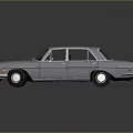 Classic Silver Vintage Sedan With Four Doors Dark Windows White Wheels On Reflective Background