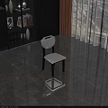 Modern Black and White Dining Chair with Round Backrest and Minimalist Design