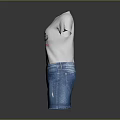 White Swan Clothing T shirt With Pink Purple Logo And Blue Denim Skirt Outfit