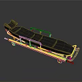 Black And Yellow Medical Stretcher With Wheels For Emergency Patient Transport