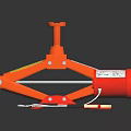 Red Electric Car Jack Equipment With Power Cable And Clamps