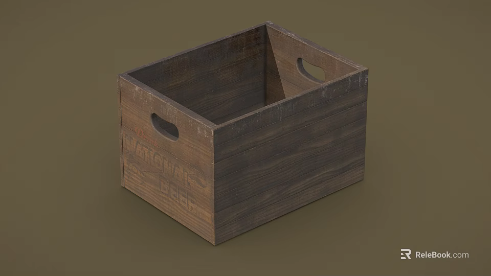 Rustic Wooden Storage Cabinet With Handles Natural Wood Texture And Square Design 3d model 