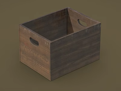 Rustic Wooden Storage Cabinet With Handles Natural Wood Texture And Square Design 3d model
