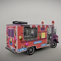 Purple Ice Cream Truck With Cones On Top And Swirla Branding