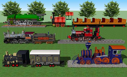 Industrial LOFT locomotive combination 3d model