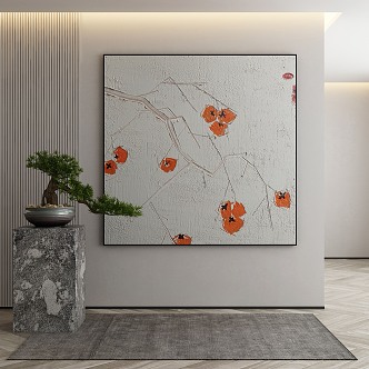 New Chinese Plant Painting Decorative Painting 3d model