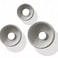 Modern Minimalist Gray Wall Lamp With Textured Surface Round Design And Central Cutout