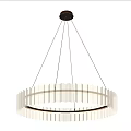 Modern Minimalist White Circular Pleated Chandelier Hanging In Gray Wall Interior