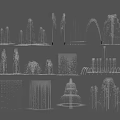 Various Water Fountain Designs Featuring Spray Patterns Waterfall Effects And Multi Tiered Structures 3d model