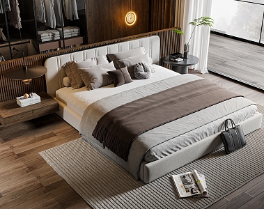 Modern Double Bed 3d model