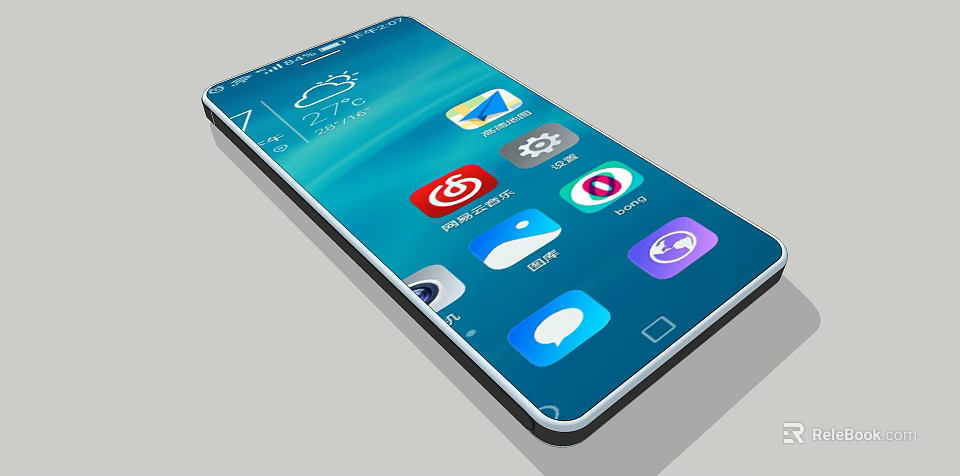 Modern Smartphone With Colorful App Icons On Vibrant Digital Screen Interface 3d model 