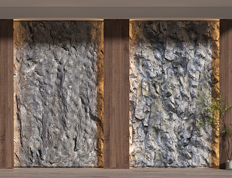 rubble background wall molten rock 3d model