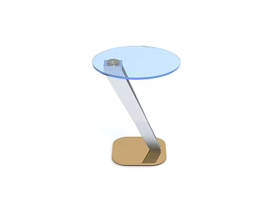 Round Glass Top Coffee Table With Metal Frame And Square Gold Base 3d model