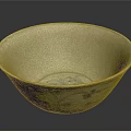Ceramic Bowl Sculpture Carving With White Base And Blue Floral Patterns