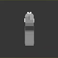Minimalist 3D Rendered Pistol Model In White And Black Design