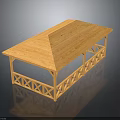 Light Wood Long Table With Plank Top Geometric Cut Out Legs And Reflection