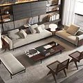 Modern sofa coffee table combination 3d model