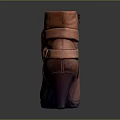 Stylish Brown Leather Ankle Boots With Buckled Straps And High Heel