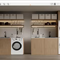 Modern Wooden Bathroom Vanity Cabinet With Sink Faucet And Storage Shelves