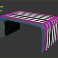 Contemporary Modern Metal Bench Featuring Sleek Striped Design And Reflective Base