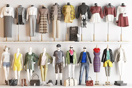 Clothing Model Window Model Clothes Rack Doll Hanger Clothing Store Doll Hanger Women Model 3d model