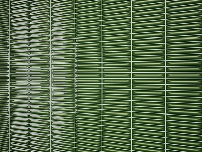Green Window Blind Components with Vertical Parallel Slats in Uniform Arrangement 3d model