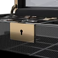 Black Jewelry Cabinet with Organized Watch Compartments and Metal Hardware Design