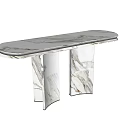 Modern Marble Console Table With Sleek Surface And Two Pillar Supports 3d model
