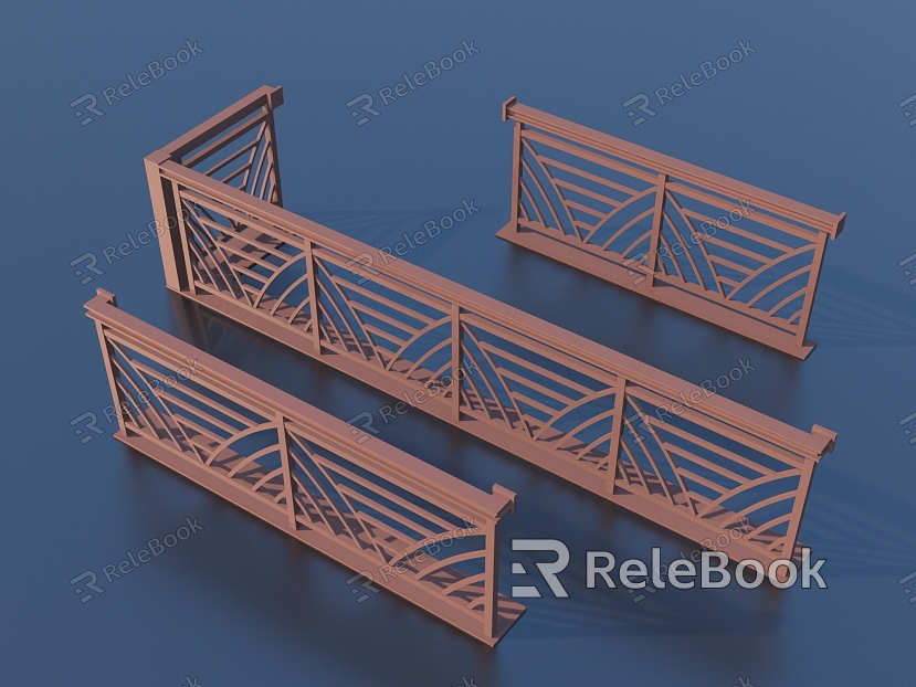 Guardrail railing fence model