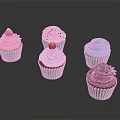 Colorful Cupcakes With Various Frosting Colors And Toppings On Black Surface