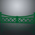Decorative Green Double Gate with Grid Pattern and Arched Top Design