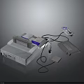 Vintage Video Game Console With Cartridge Controller Power Adapter And Cables
