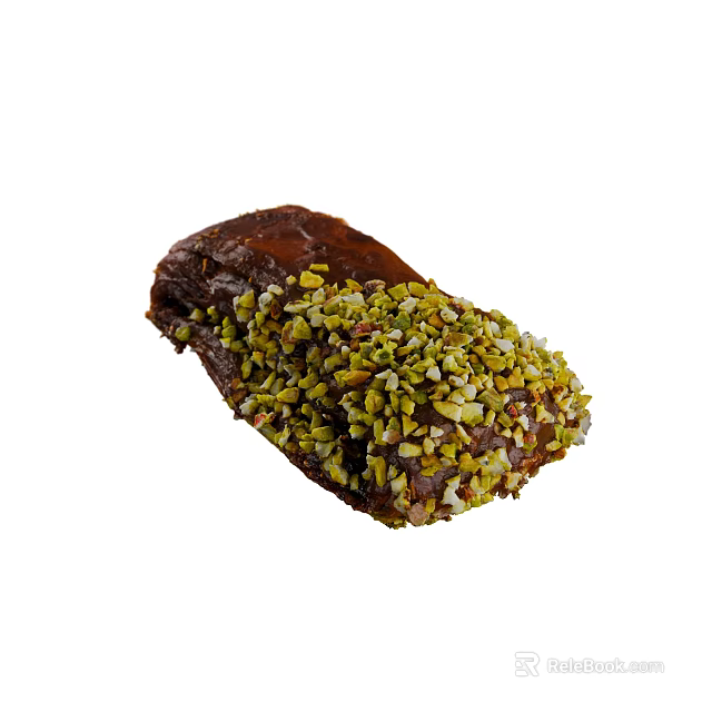 Delicious Chocolate Dessert Topped With Crunchy Pistachio Bits And Nuts 3d model 