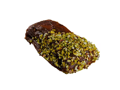 Delicious Chocolate Dessert Topped With Crunchy Pistachio Bits And Nuts 3d model