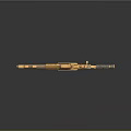Highly Detailed Golden Futuristic Rifle With Scope Modern Sci Fi Weapon Design Elements