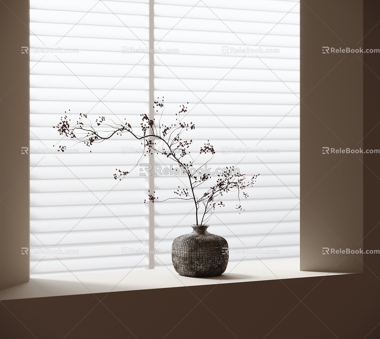 vase floral plant ornaments 3d model